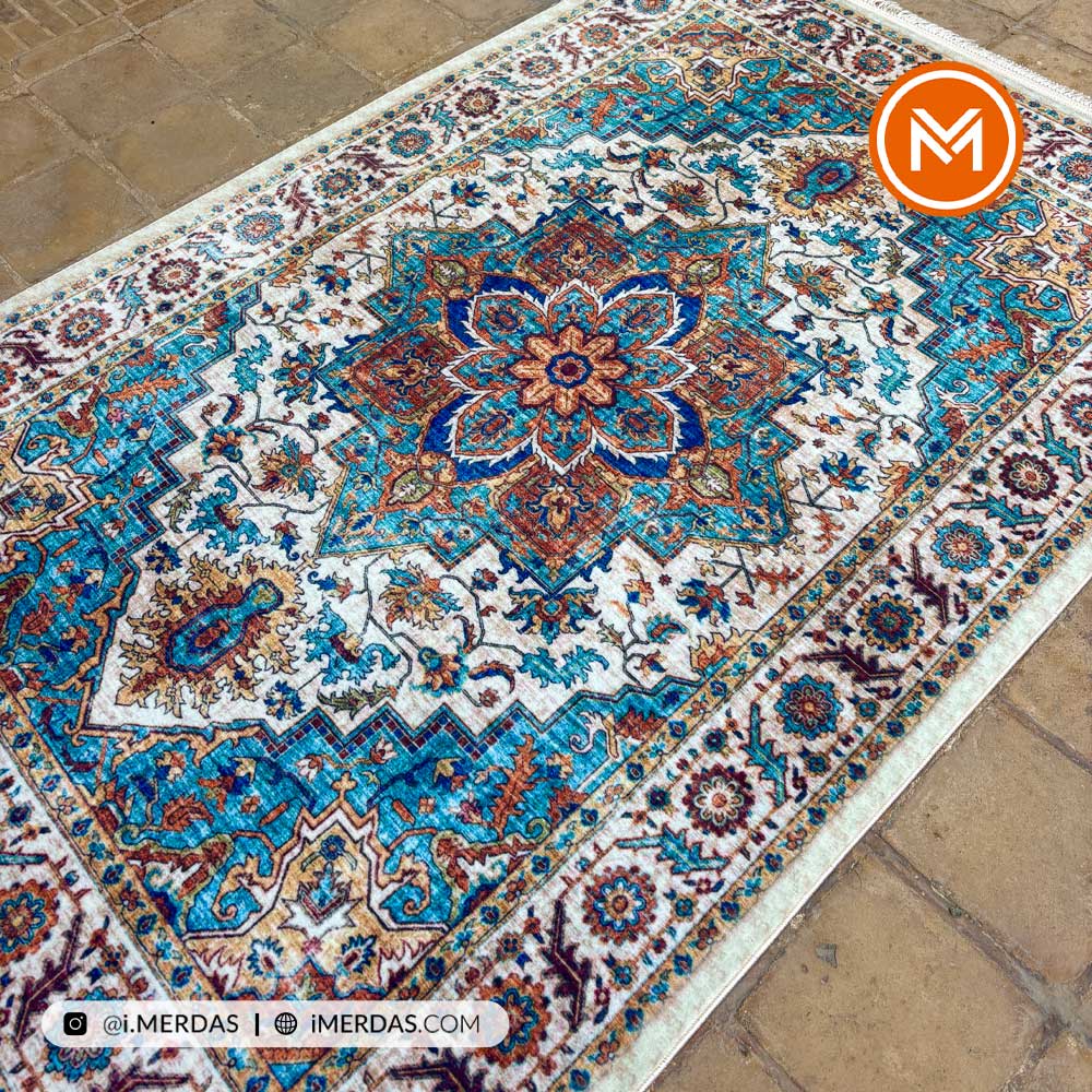 فرش کهنه نما کد N00017 زمینه تمام رنگ